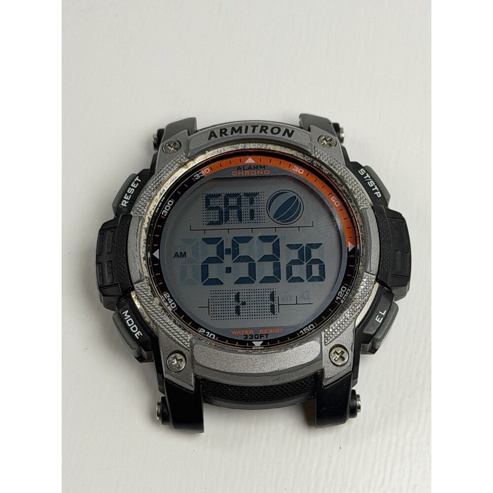 Armitron Pro Sport MD1237 Digital Men’s Watch 330FT New Battery No Band